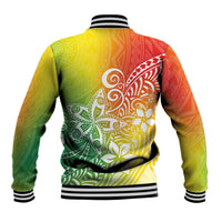 Polynesia Baseball Jacket Plumeria Reggae Curves LT7 - Polynesian Pride