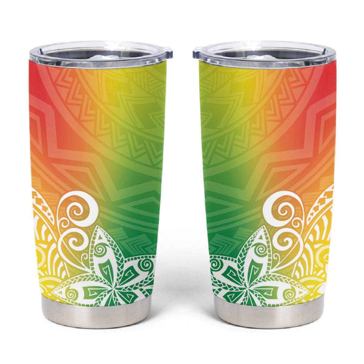 Polynesia Tumbler Cup Plumeria Reggae Curves LT7 Colorful - Polynesian Pride