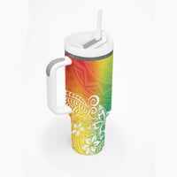 Polynesia Tumbler With Handle Plumeria Reggae Curves LT7 - Polynesian Pride