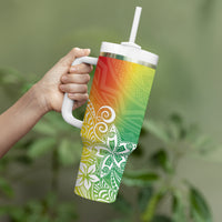 Polynesia Tumbler With Handle Plumeria Reggae Curves LT7 - Polynesian Pride