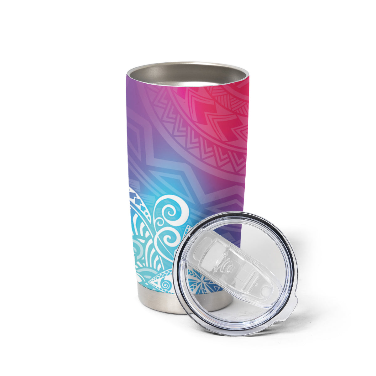Polynesia Tumbler Cup Plumeria Galaxy Gradient Curves LT7 - Polynesian Pride