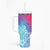 Polynesia Tumbler With Handle Plumeria Galaxy Gradient Curves