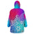 Polynesia Wearable Blanket Hoodie Plumeria Galaxy Gradient Curves LT7 - Polynesian Pride