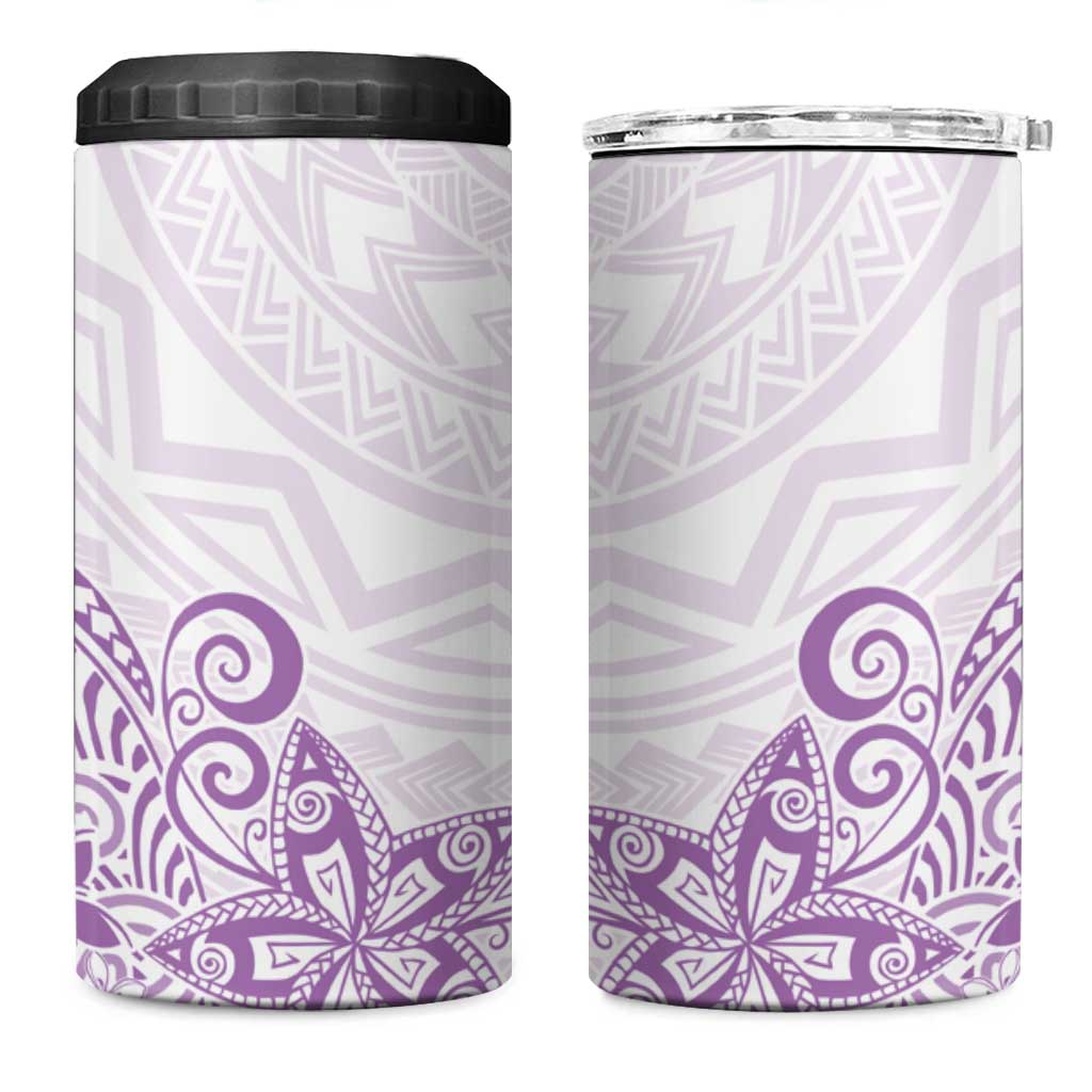 Polynesia 4 in 1 Can Cooler Tumbler Plumeria Lavender Curves LT7 One Size: 16 oz Lavender - Polynesian Pride