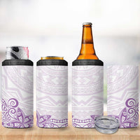 Polynesia 4 in 1 Can Cooler Tumbler Plumeria Lavender Curves LT7 - Polynesian Pride