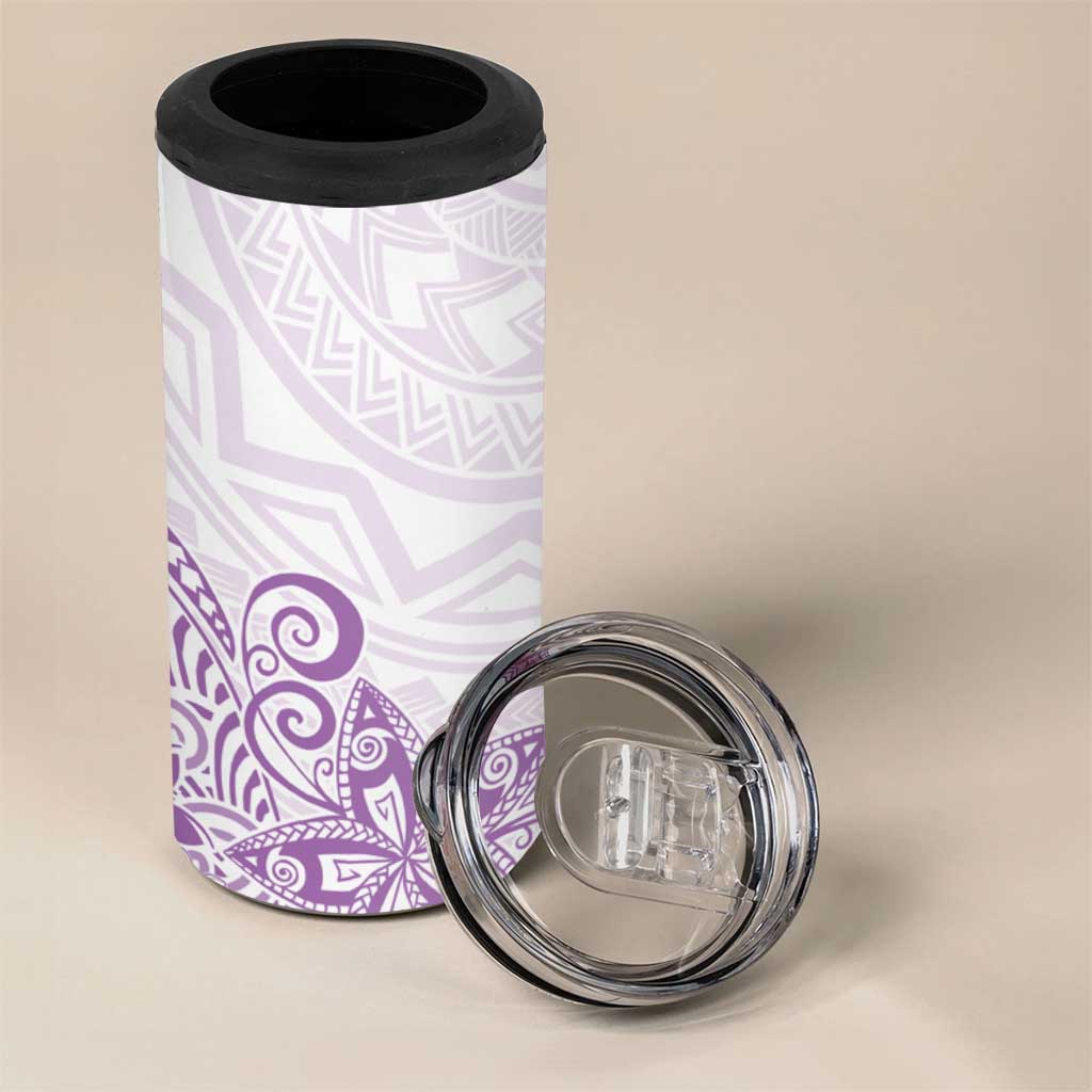 Polynesia 4 in 1 Can Cooler Tumbler Plumeria Lavender Curves LT7 - Polynesian Pride