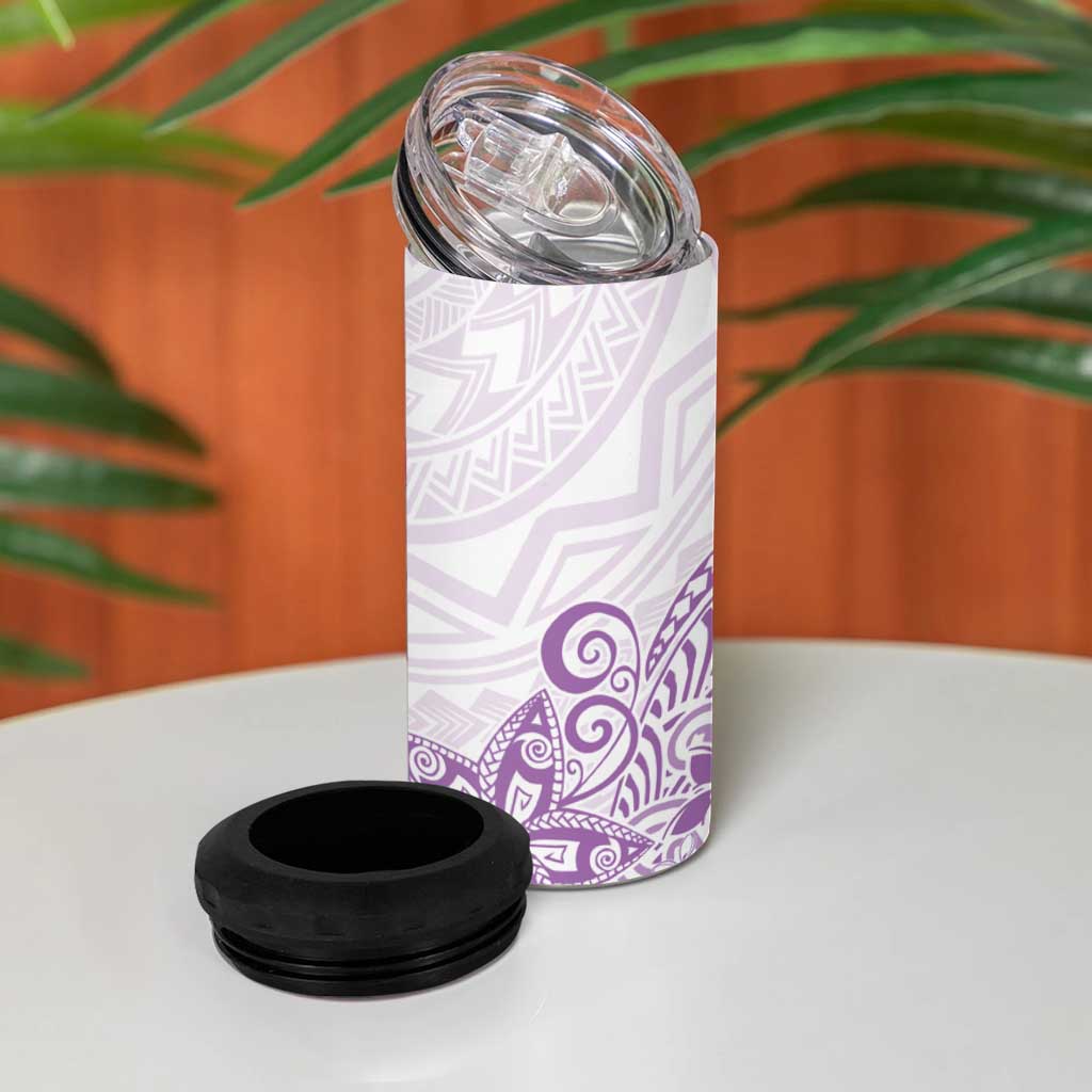 Polynesia 4 in 1 Can Cooler Tumbler Plumeria Lavender Curves LT7 - Polynesian Pride