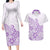 Polynesia Couples Matching Long Sleeve Bodycon Dress and Hawaiian Shirt Plumeria Lavender Curves LT7 Purple - Polynesian Pride