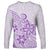 Polynesia Long Sleeve Shirt Plumeria Lavender Curves LT7 Unisex Purple - Polynesian Pride