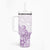 Polynesia Tumbler With Handle Plumeria Lavender Curves