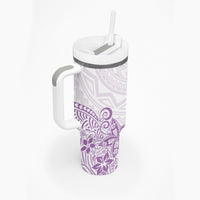 Polynesia Tumbler With Handle Plumeria Lavender Curves LT7 - Polynesian Pride
