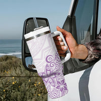 Polynesia Tumbler With Handle Plumeria Lavender Curves LT7 - Polynesian Pride