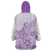 Polynesia Wearable Blanket Hoodie Plumeria Lavender Curves LT7 - Polynesian Pride