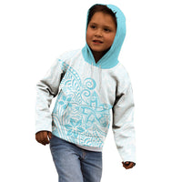 Polynesia Kid Hoodie Plumeria Turquoise Curves LT7 - Polynesian Pride