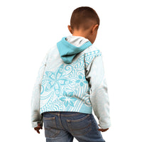 Polynesia Kid Hoodie Plumeria Turquoise Curves LT7 - Polynesian Pride