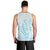 Polynesia Men Tank Top Plumeria Turquoise Curves LT7 - Polynesian Pride