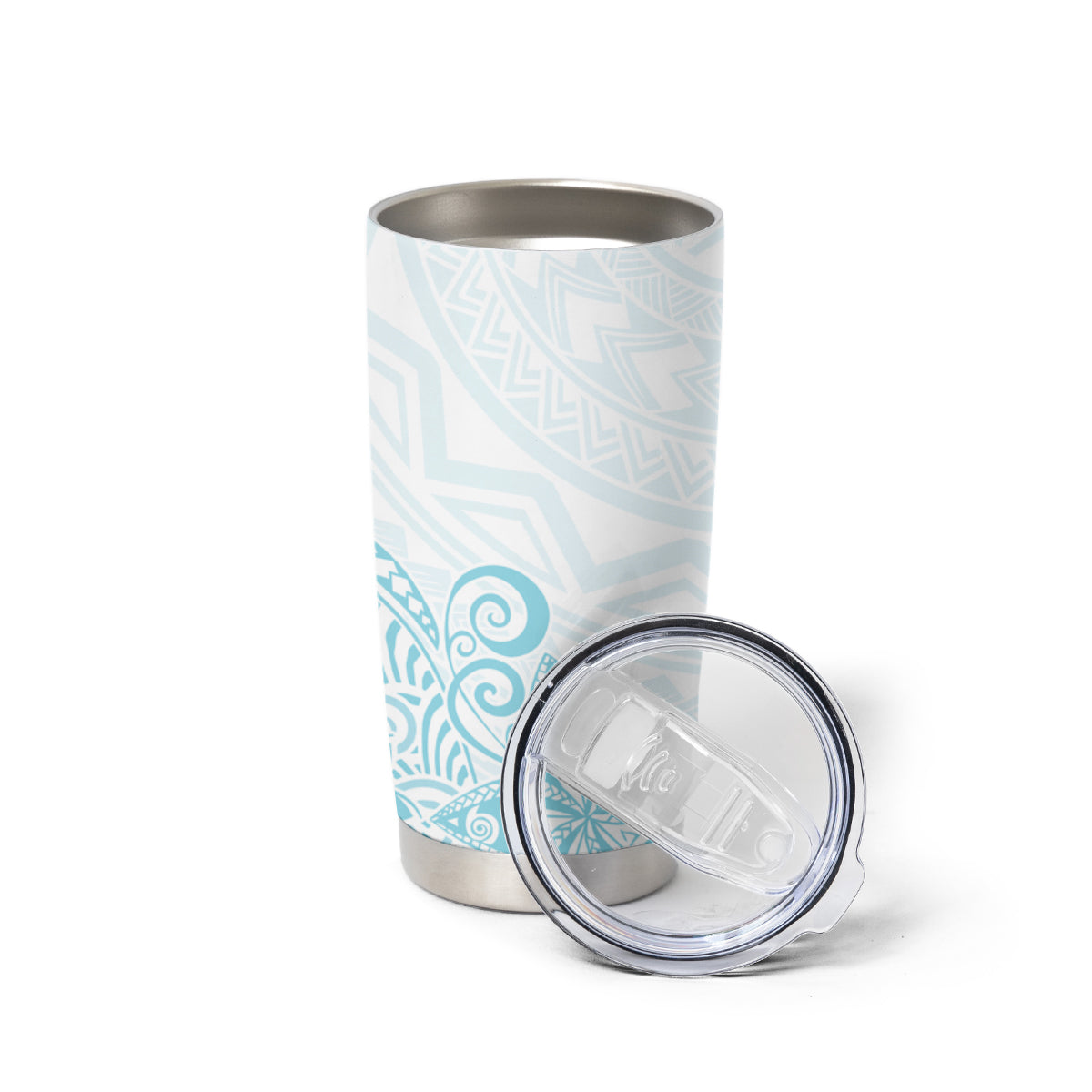 Polynesia Tumbler Cup Plumeria Turquoise Curves LT7 - Polynesian Pride