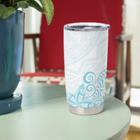 Polynesia Tumbler Cup Plumeria Turquoise Curves LT7 - Polynesian Pride