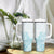 Polynesia Tumbler With Handle Plumeria Turquoise Curves