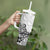 Polynesia Tumbler With Handle Plumeria White Curves