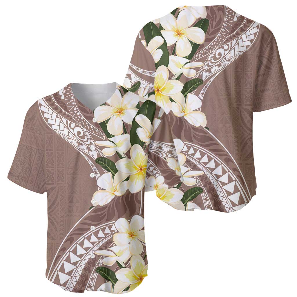 Aloha Hawaii Festive Baseball Jersey Frangipani Lace Classic - Beige LT7 - Polynesian Pride
