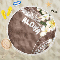 Aloha Hawaii Festive Beach Blanket Frangipani Lace Classic - Beige LT7 One Size 150cm Beige - Polynesian Pride