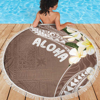 Aloha Hawaii Festive Beach Blanket Frangipani Lace Classic - Beige LT7 - Polynesian Pride