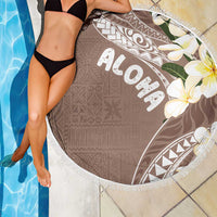 Aloha Hawaii Festive Beach Blanket Frangipani Lace Classic - Beige LT7 - Polynesian Pride