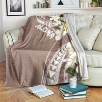 Aloha Hawaii Festive Blanket Frangipani Lace Classic - Beige LT7 Beige - Polynesian Pride