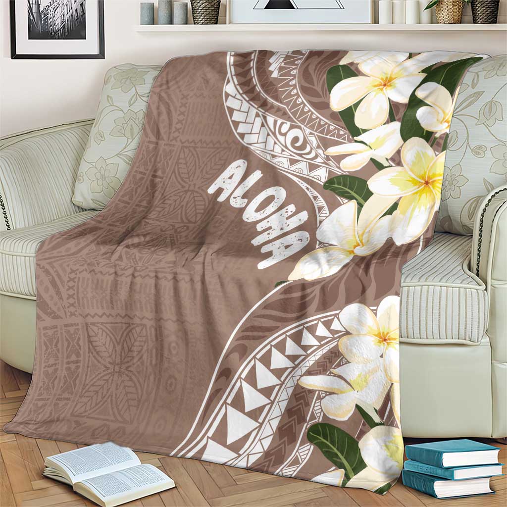Aloha Hawaii Festive Blanket Frangipani Lace Classic - Beige LT7 - Polynesian Pride