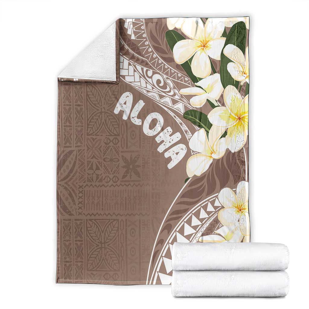 Aloha Hawaii Festive Blanket Frangipani Lace Classic - Beige LT7 - Polynesian Pride