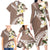 Aloha Hawaii Festive Family Matching Long Sleeve Bodycon Dress and Hawaiian Shirt Frangipani Lace Classic - Beige