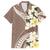 Aloha Hawaii Festive Family Matching Long Sleeve Bodycon Dress and Hawaiian Shirt Frangipani Lace Classic - Beige