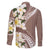 Aloha Hawaii Festive Family Matching Long Sleeve Bodycon Dress and Hawaiian Shirt Frangipani Lace Classic - Beige