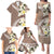 Aloha Hawaii Festive Family Matching Puletasi and Hawaiian Shirt Frangipani Lace Classic - Beige