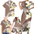 Aloha Hawaii Festive Family Matching Short Sleeve Bodycon Dress and Hawaiian Shirt Frangipani Lace Classic - Beige