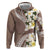 Aloha Hawaii Festive Hoodie Frangipani Lace Classic - Beige