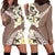 Aloha Hawaii Festive Hoodie Dress Frangipani Lace Classic - Beige