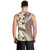 Aloha Hawaii Festive Men Tank Top Frangipani Lace Classic - Beige