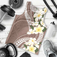Aloha Hawaii Festive Men Tank Top Frangipani Lace Classic - Beige LT7 - Polynesian Pride