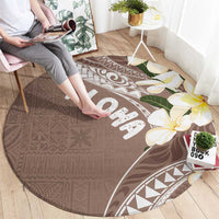 Aloha Hawaii Festive Round Carpet Frangipani Lace Classic - Beige LT7 - Polynesian Pride