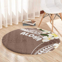Aloha Hawaii Festive Round Carpet Frangipani Lace Classic - Beige LT7 - Polynesian Pride