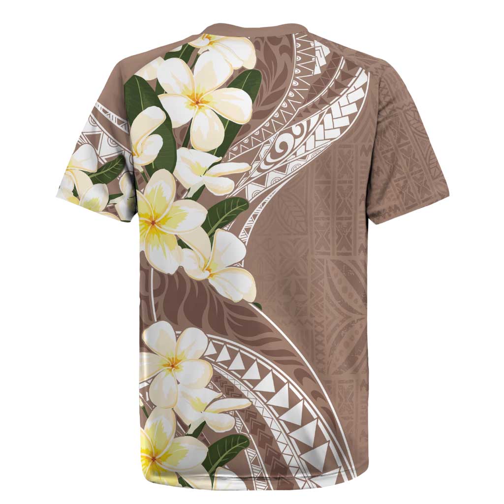 Aloha Hawaii Festive Rugby Jersey Frangipani Lace Classic - Beige LT7 - Polynesian Pride
