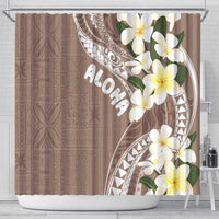Aloha Hawaii Festive Shower Curtain Frangipani Lace Classic - Beige LT7 - Polynesian Pride