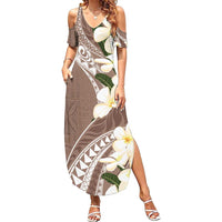 Aloha Hawaii Festive Summer Maxi Dress Frangipani Lace Classic - Beige LT7 Women Beige - Polynesian Pride