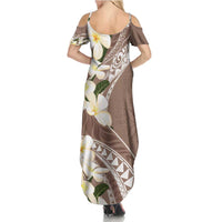 Aloha Hawaii Festive Summer Maxi Dress Frangipani Lace Classic - Beige LT7 - Polynesian Pride