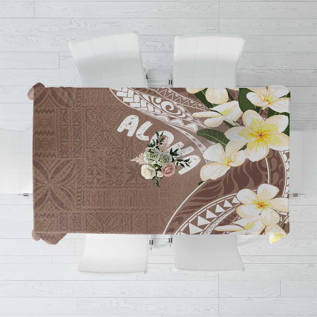 Aloha Hawaii Festive Tablecloth Frangipani Lace Classic - Beige