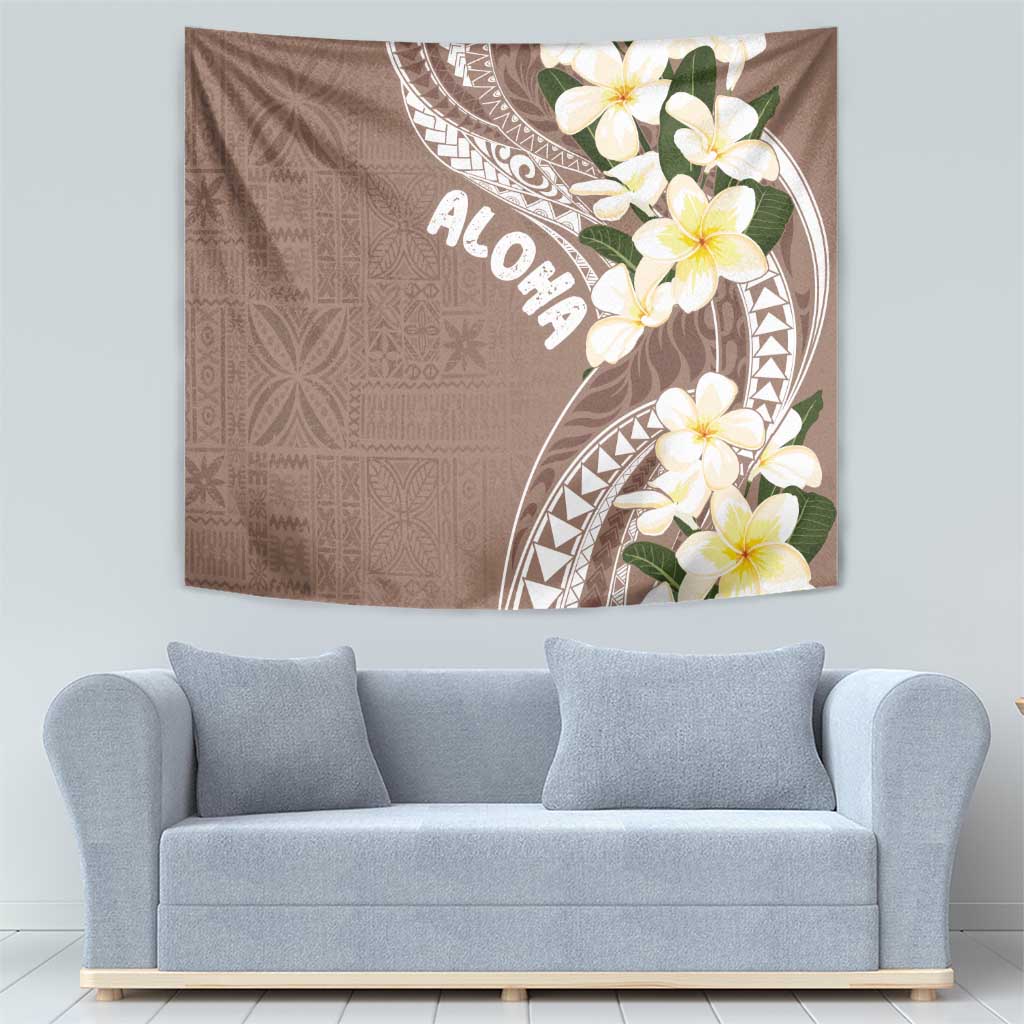 Aloha Hawaii Festive Tapestry Frangipani Lace Classic - Beige LT7 - Polynesian Pride