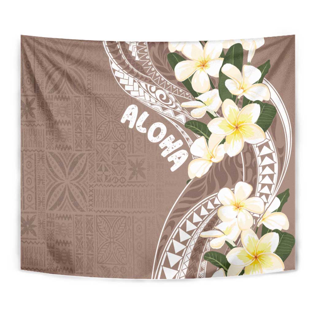 Aloha Hawaii Festive Tapestry Frangipani Lace Classic - Beige LT7 - Polynesian Pride