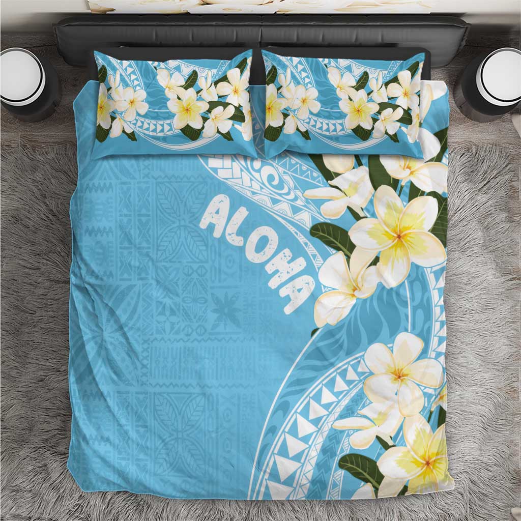 Aloha Hawaii Festive Bedding Set Frangipani Lace Classic - Turquoise LT7 Turquoise - Polynesian Pride